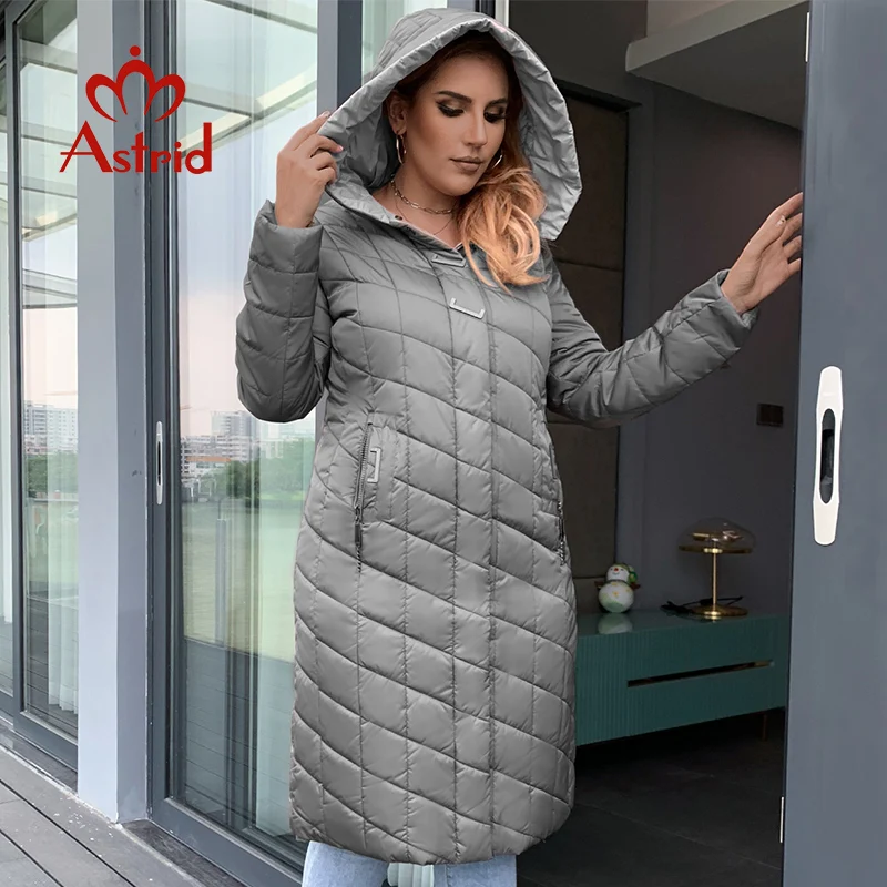 Astrid New winter women jacket coat cotton Plus size coat Slim solid color warm hooded zipper Fashion winter lady jacket AM-2674