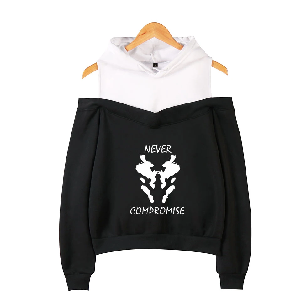 

Watchmen Off-the-shoulder Sexy Hoodies Women Autumn Warm Fashion Print Watchmen 3D Hoodies Strapless Shoulder Coats Tops