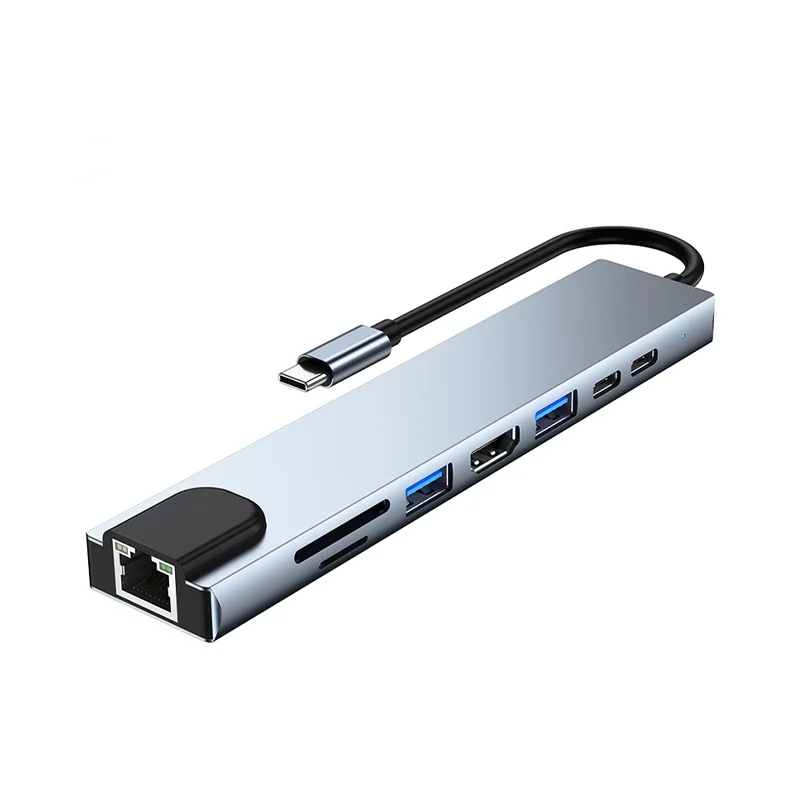 

Разветвитель 8 в 1 с USB Type C на USB 3,0, 2,0, 87 Вт