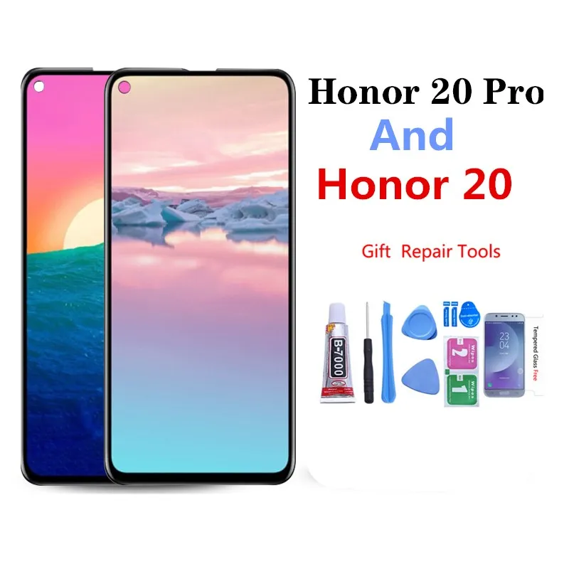 

Оригинальный ЖК-дисплей для Huawei Honor 20/ Honor 20 Pro, сенсорный экран с дигитайзером в сборе, 10 точек касания, запасные части