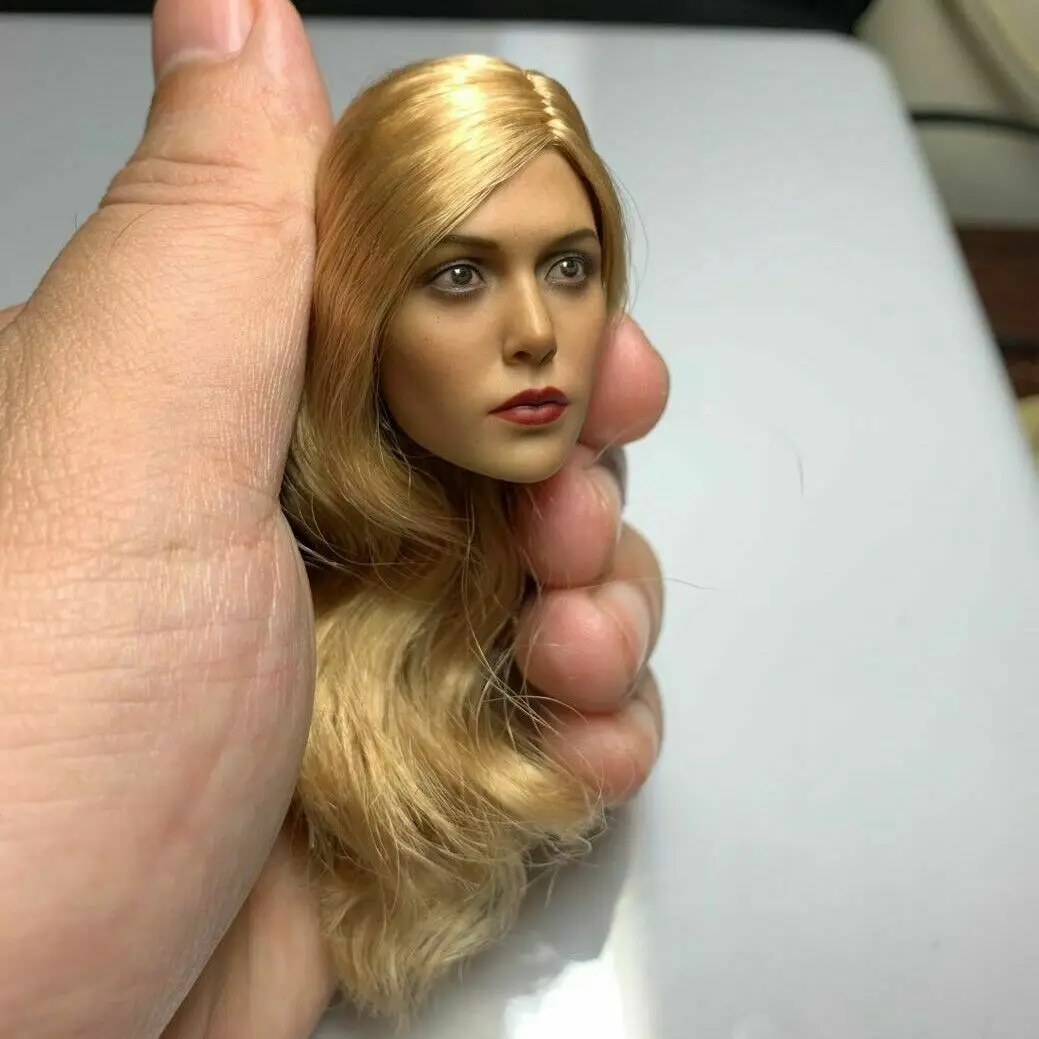 

1/6 Scale Witch Elizabeth Olsen Blonde Head Sculpture Model For 12 Inch Action Figure Body
