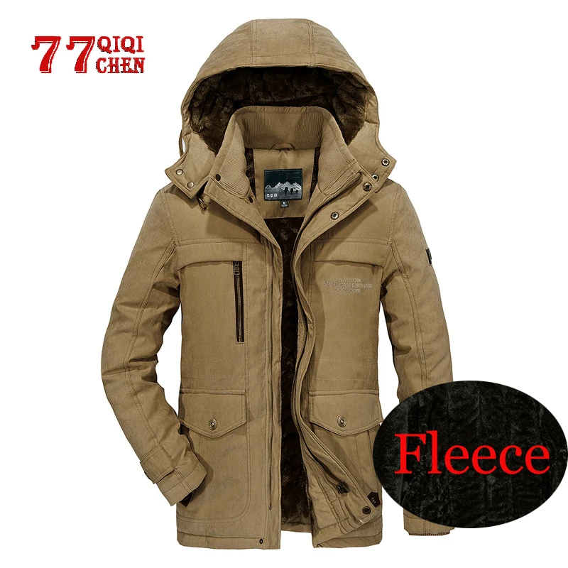 

Men Winter Jacket Thick Warm Parkas Fleece Fur Hooded Tactics Military Coats Male Plus Size 5XL Windbreaker Jackets Mens jaqueta