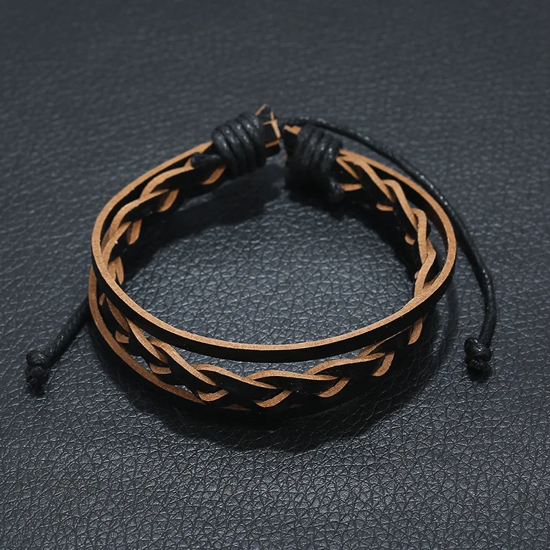 2019 новые ювелирные изделия винтажное плетеное кожаное кольцо простые браслеты