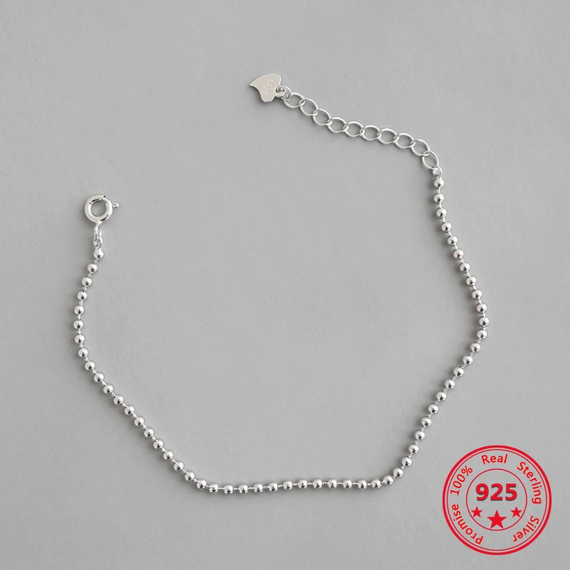 Женский браслет из серебра 100% пробы с бусинами 2 мм | Украшения и аксессуары