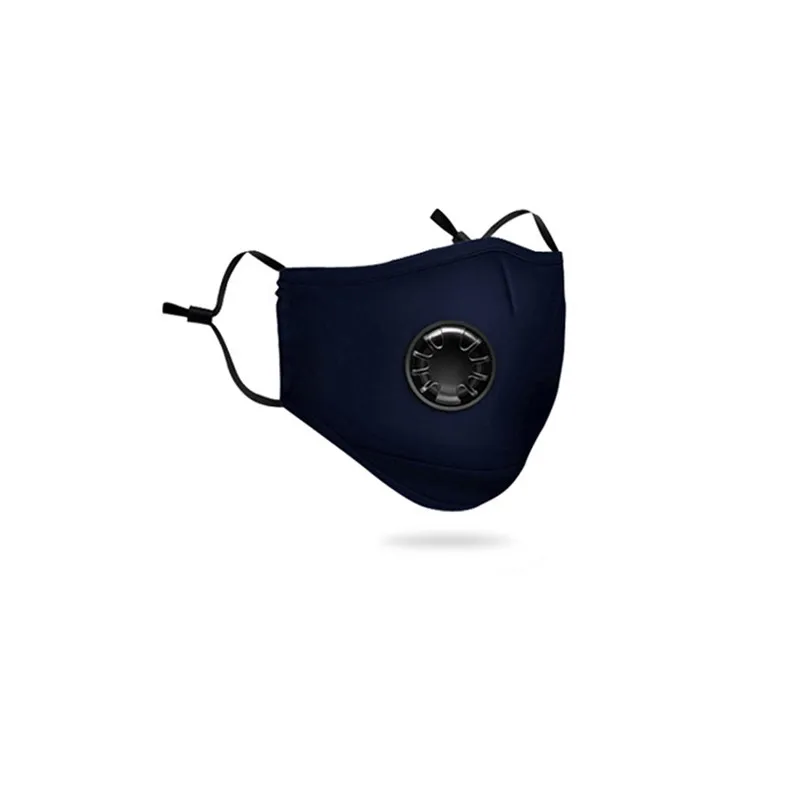 navy PM2.5 анти-хлопковая Дымчатая Маска дыхательный клапан Анти-пыль рот маска фильтр с активированным углем респиратор рот Муфельная маска лицо - Цвет: navy
