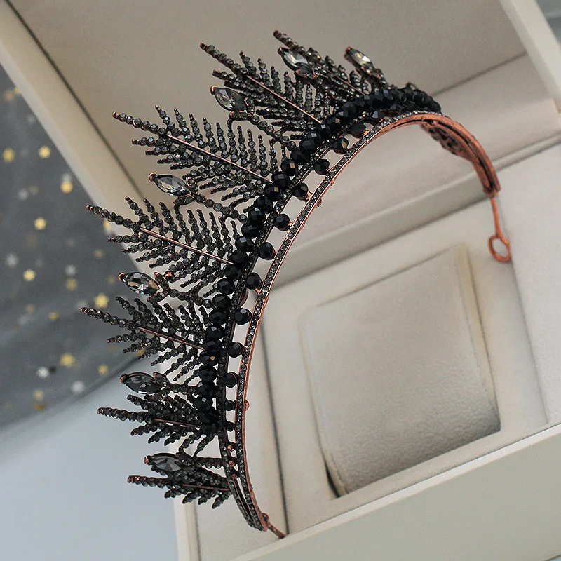 Ювелирные украшения в стиле барокко черные кристаллы снежные цветы свадебные