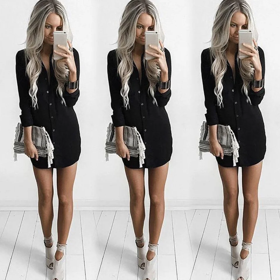 

Fleur Wood Long Blouse Casual Shirt Wear Button Up Long Sleeve Blouses Irregular Plus Size Sexy Streetwear Blusas Femininas