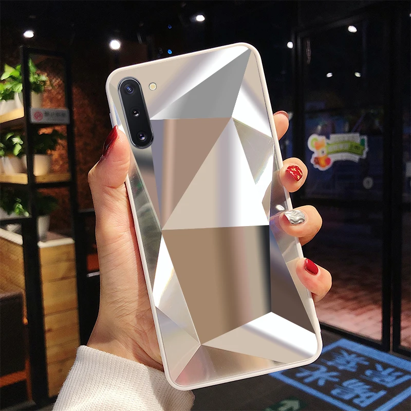 Silver Для samsung чехол A10 A20 A30 A40 A50 A60 A70 зеркало 3D Алмазный чехол для samsung Galaxy S10 S10e S9 S8 плюс S7 Note 9 8 10 Чехол - Цвет: Silver