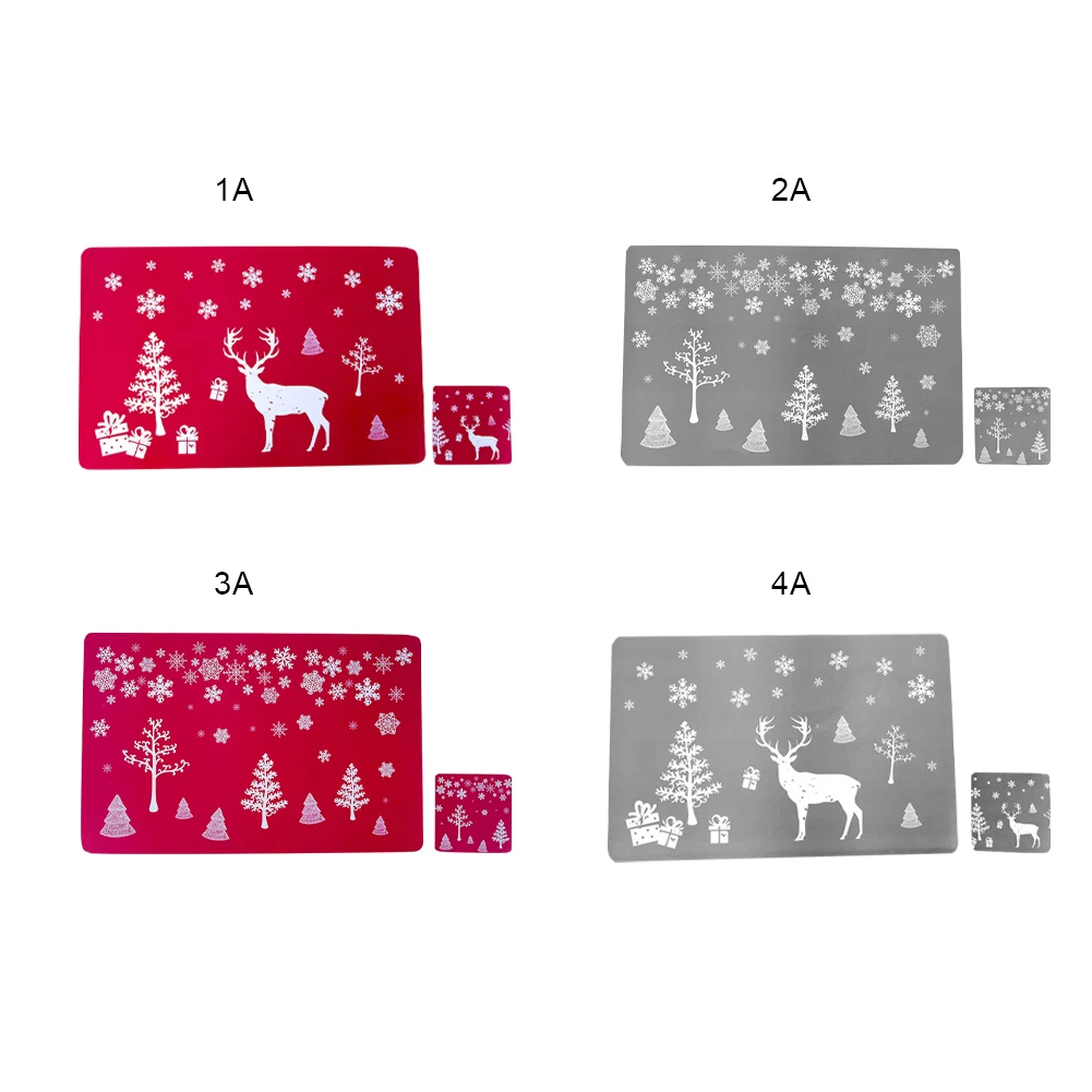 

Christmas table decoration PVC printing placemat table coaster cup mat kitchen table decorative coaster cup mat