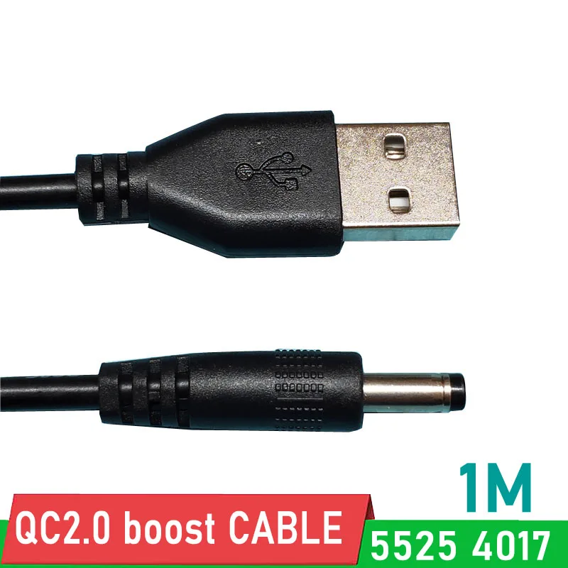 

QC 2.0 3.0 Trick boost CABLE Step Up USB TO 9V 12V 3A Voltage Converter Power Charger 5525 4017 PLUG FOR charging mobile Battery