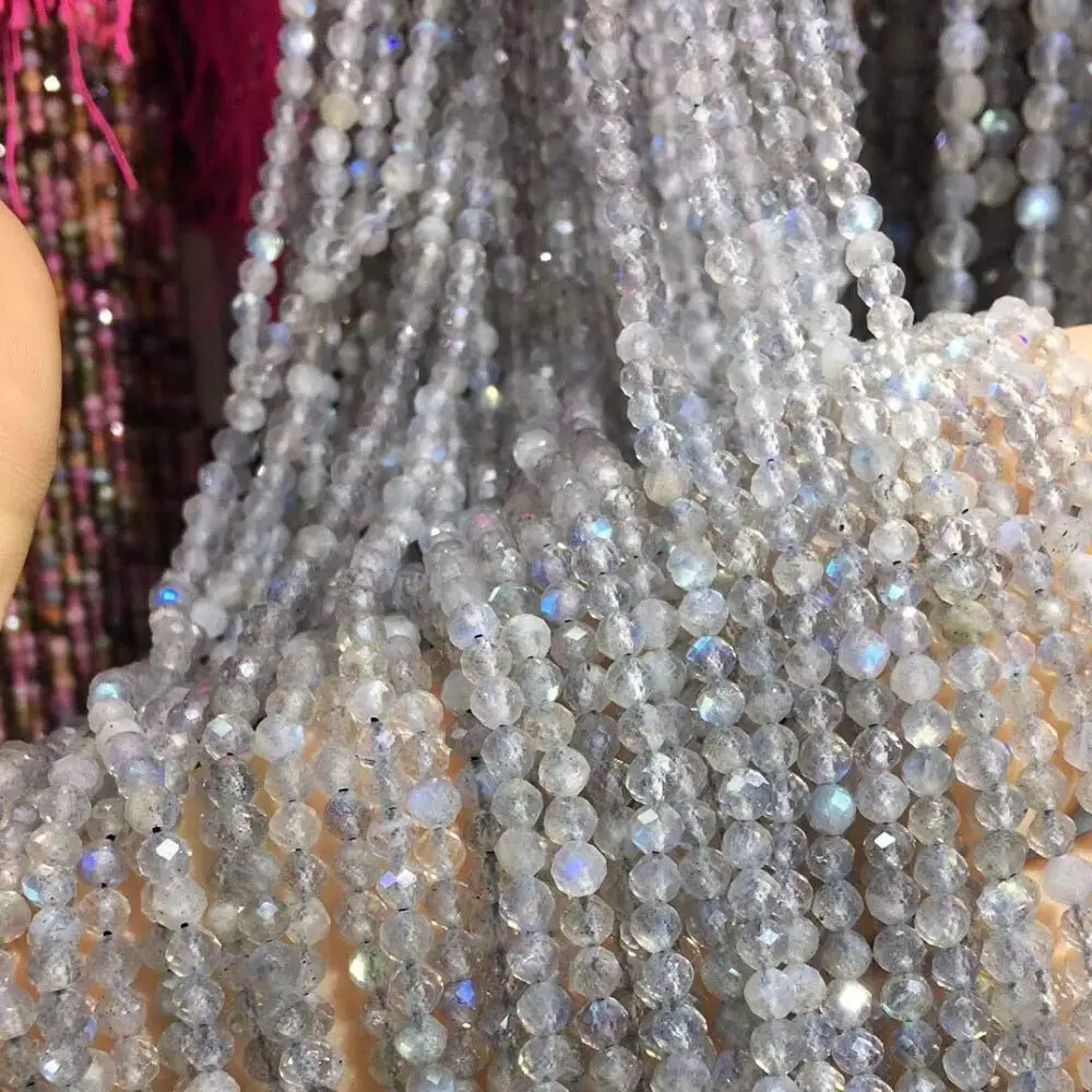 Природный вспышки лабрадорит каменные бусы 2 3 4 мм маленькие круглые свободные