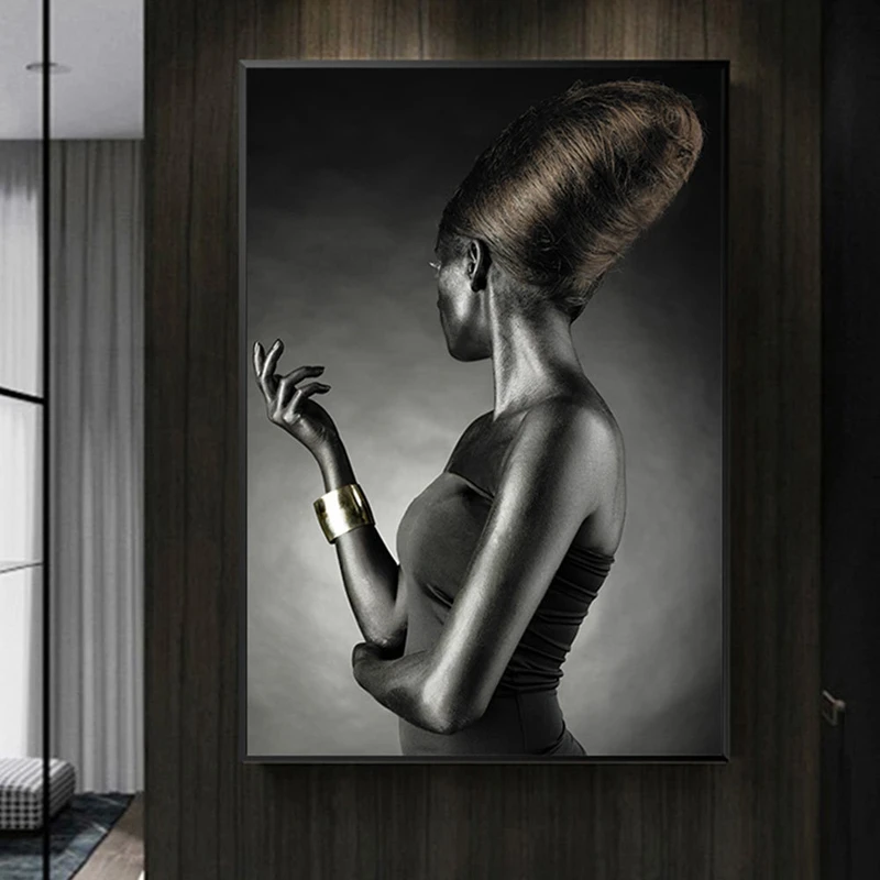 Canvas Painting Africa Black Girl Poster Artwork Home Wall Decor Living Room Pictures 50X70cm | Дом и сад