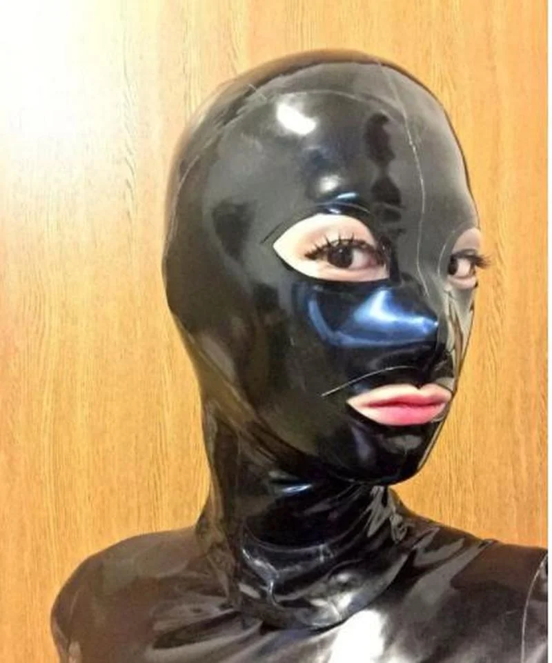

Мужская маска из 100% натурального латекса, резиновый капюшон с отверстиями для носа и рта, костюмы для косплея на Хэллоуин для женщин и мужчи...