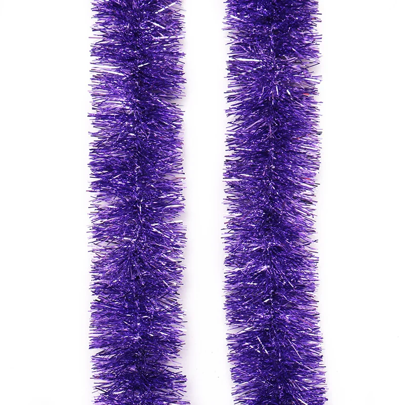 purple 2 м металлическая фольга звезда ротанга мишура гирлянда на Рождественское дерево украшения Золотой Серебряный провод мишура гирлянда вечерние украшения - Цвет: purple