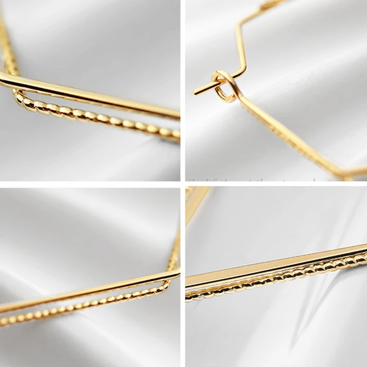 2019 корейские новые эффектные геометрические серьги с ромбовидным узором золотые