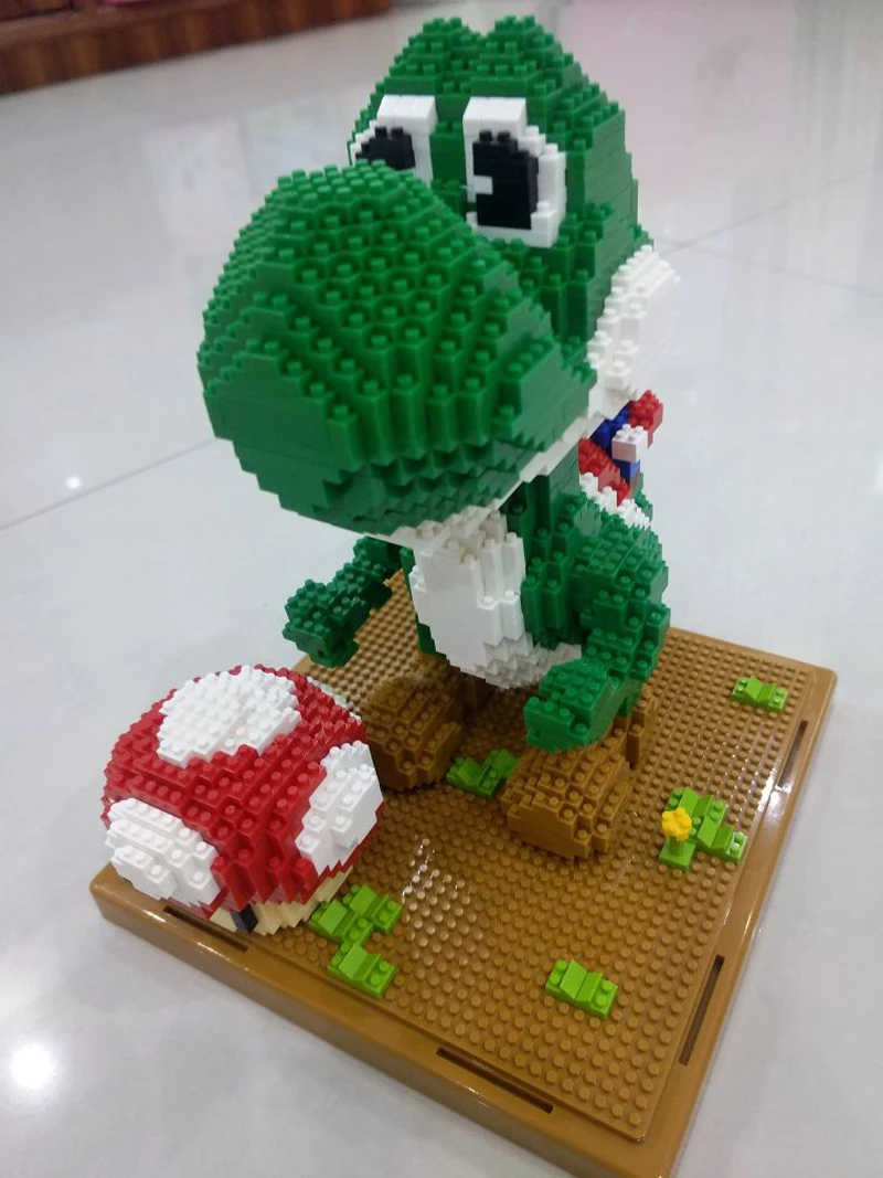 2209 шт. Игра Супер Марио Йоши зеленый монстр 3D модель DIY Алмазные Мини Строительные