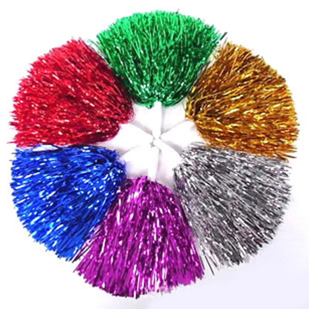 

10 Pcs 25g Plastic Cheering Balls Squad Spirited Fun Cheerleading Kit Cheer Poms Cheerleaders Supples with Handle for