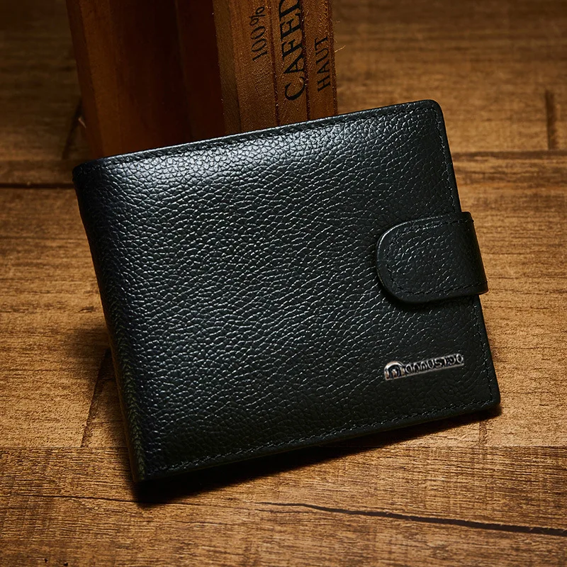

Fashion Genuine Leather SHORT Interior Slot Pocket Men Wallets