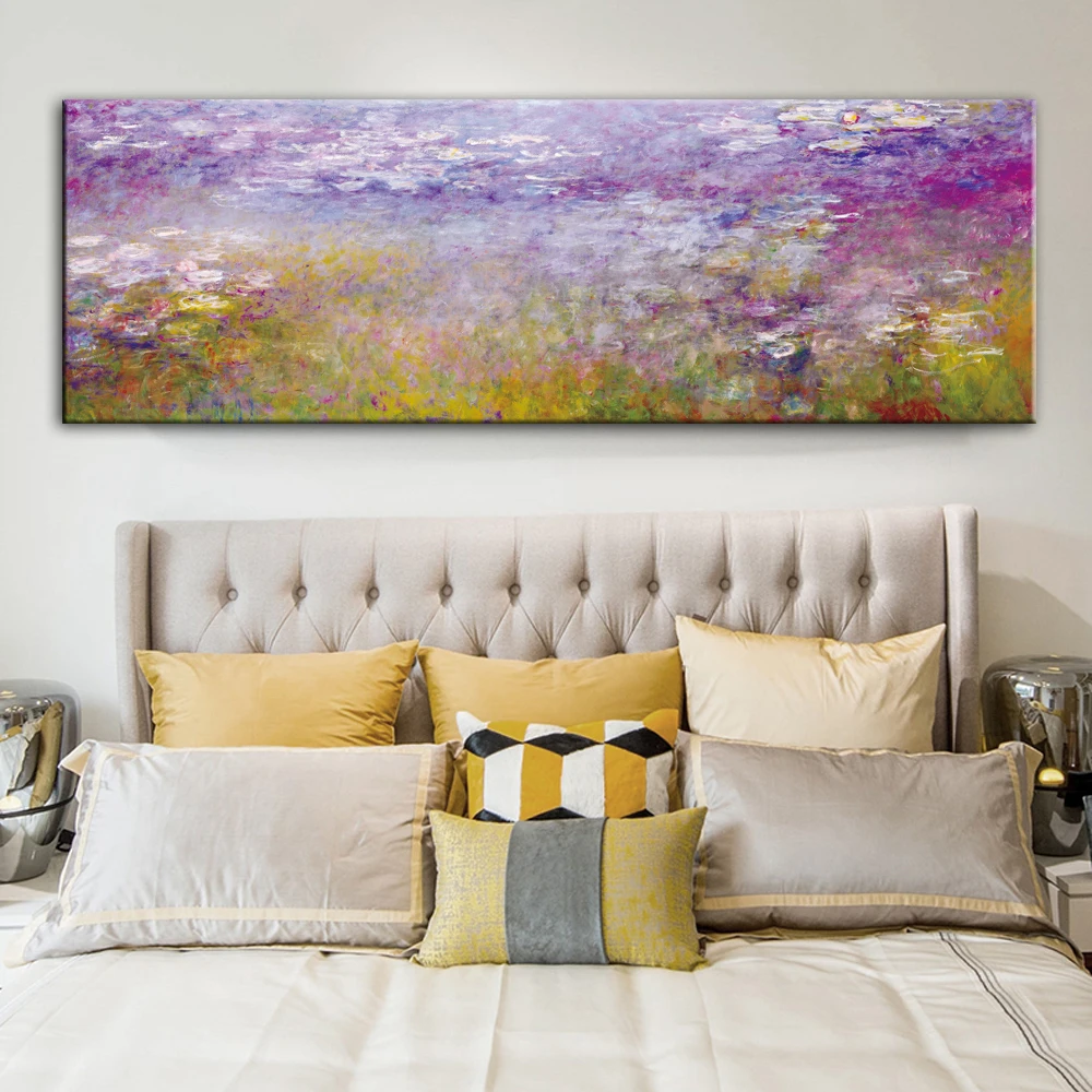 

Monet Water Lilies Oil Paintings Reproductions Print On Canvas Art Prints Famous Artwork By Monet Wall Pictures For Bed Room