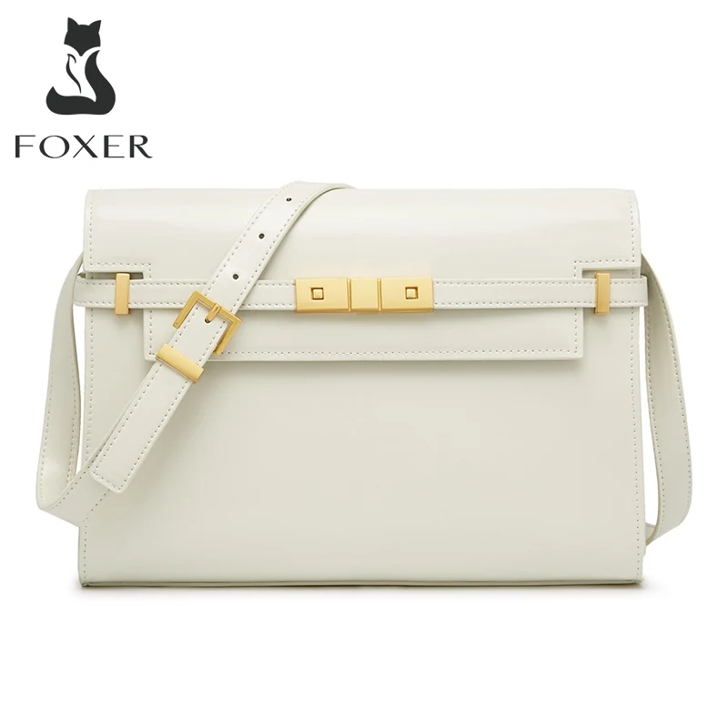 FOXER 2021 Gentlewoman Shoulder Bags Bag Fashion All-match Leather luxury Messenger Bag Large Capacity Office Women Bag Summer