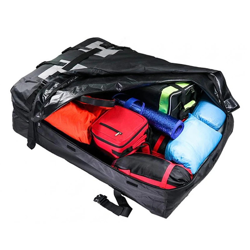 

Car Roof Cargo Bag, 15 Cubic Feet Waterproof , Anti-Tear PVC Roof Top Carrier Bag SUV Travel Storage Luggage Bag