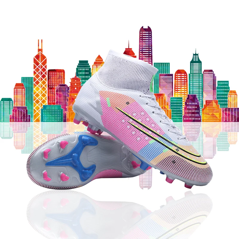 

Мужские футбольные туфли TF/FG износостойкие высокие футбольные туфли 2021 новые женские нескользящие кроссовки для тренировок по футболу