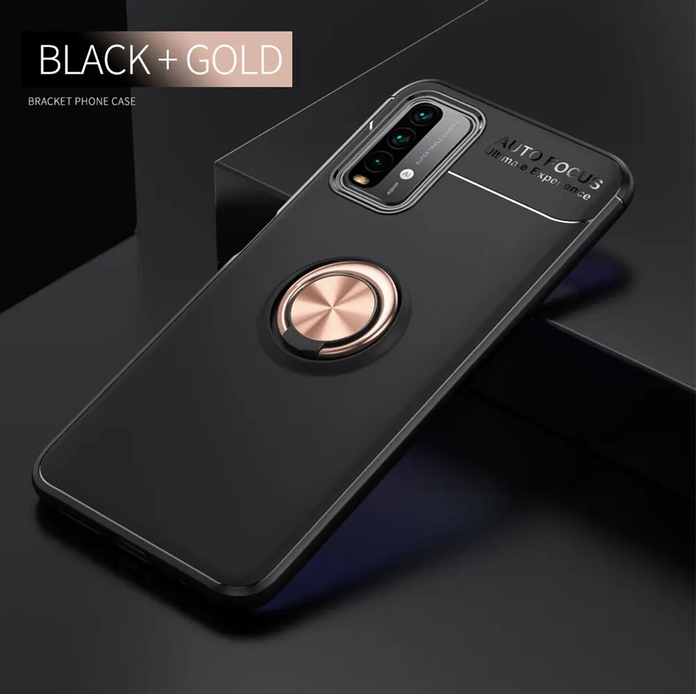 Ring Case for Xiaomi Redmi 9 9A 9C 9T 10 10C 10A 7A 8 8A Note 10 10S 11 11S 9 9s 8 8T 7 6 Pro Case Silicone Kickstand Soft Cover
