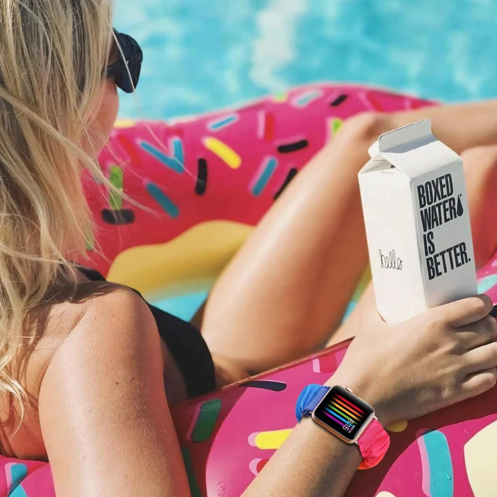 

Scrunchie Elastic strap for Apple Watch Band 40mm/38mm/42mm/44mm iwatch bracelet 6/5/4/3/2/1 wrist belt Accessories