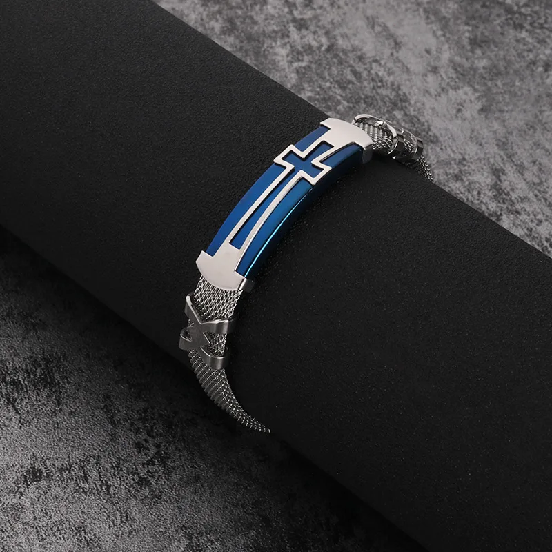 Мужской сетчатый Браслет из нержавеющей стали | Украшения и аксессуары