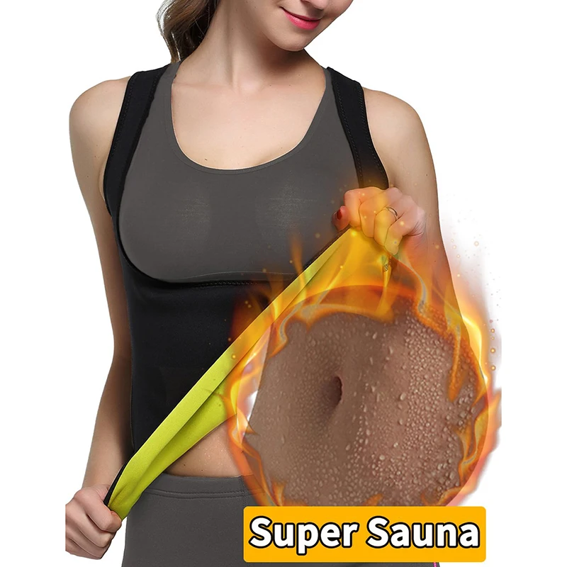 

Womens Body Shaper Vest For Weight Loss Neoprene Sauna Slimming Sweat Fat Burning Fitness Tank Top Shirt Gym Workout Sportwear