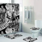 Занавеска для душа Elviz Aron Presley с коллажем Elviz Presley, занавеска для ванной комнаты, занавеска для ванной s и коврик, домашний декор, подарок