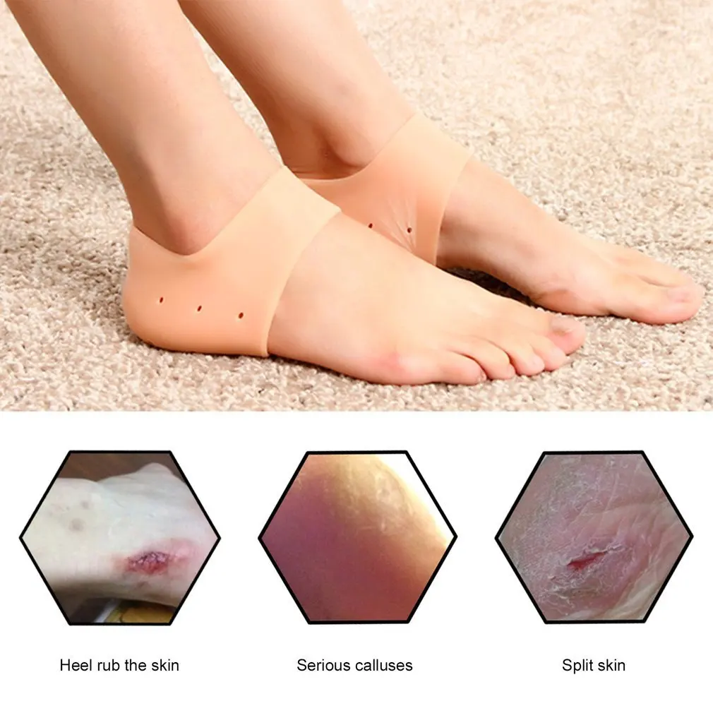 

1pc Foot Heel Protect Heel Socks Cracked Foot Skin Care Protector Silicone Moisturizing Gel Health Shoes Inserts Massagers