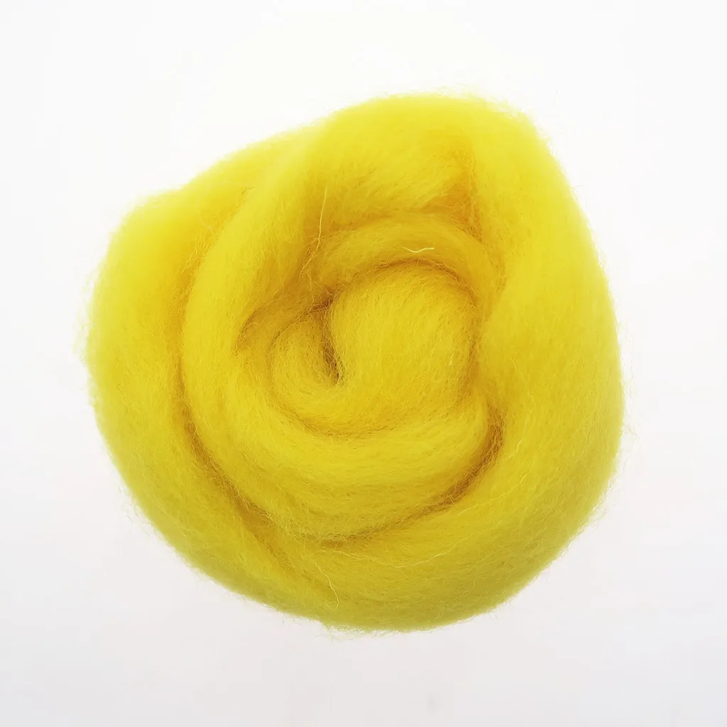 50/100 г/желтый цвет серии Шерстяное волокно цветок животное шерсть валяние ручной