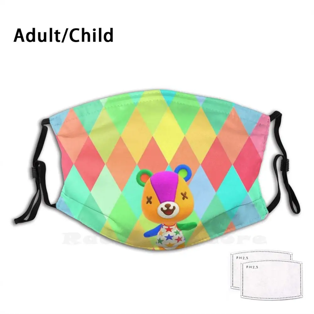 

Красочные стежки с принтом медведя Тедди моющийся фильтр против пыли маска для рта стежки Мишка ребенок ленивые звезды животные