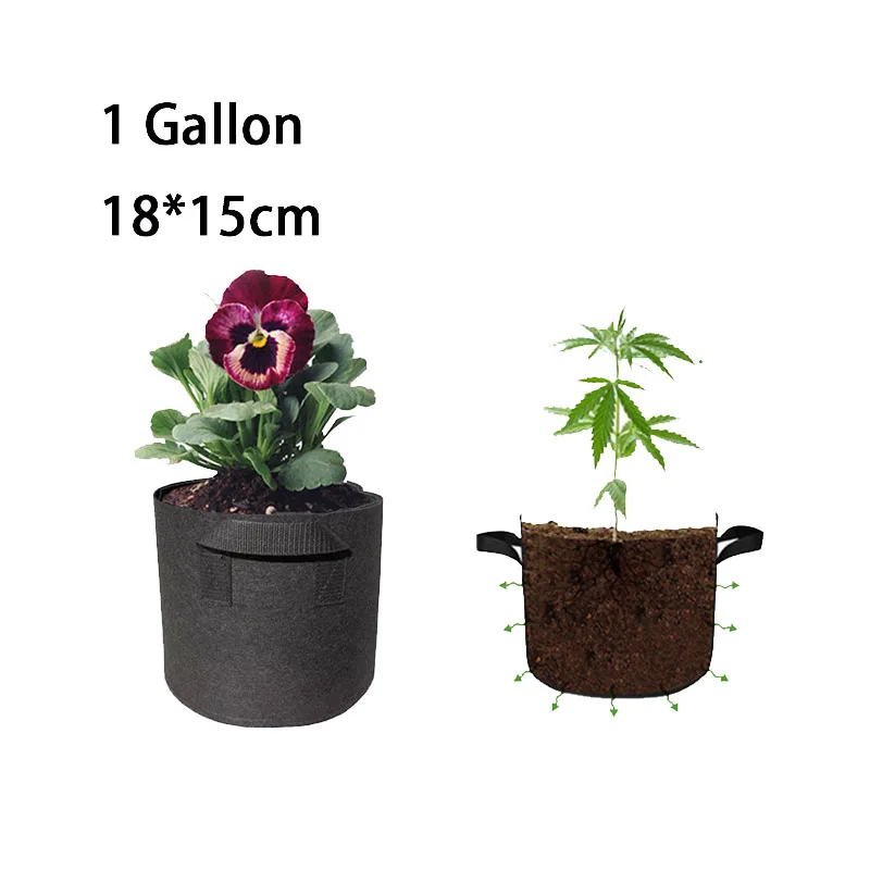 

1 Gallon Fruit Plant Grow Bags Tree Pots Fabric Planting Garden Tools Jardin Growing Bag Vegetables Planter Bags Home Supplies a