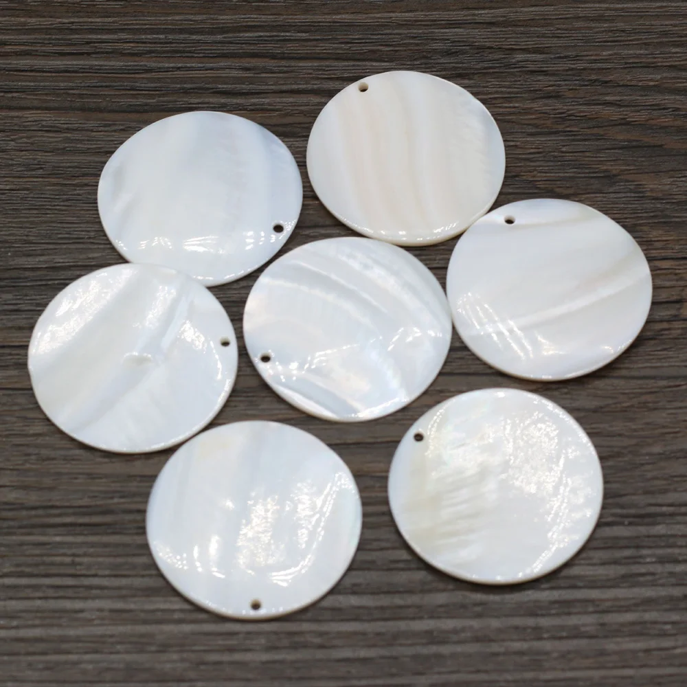 

10pcs/lot Natural White Shell Pendant Round Shape Natural Shell Pendant for Women Making DIY Jewelry Necklace Gift
