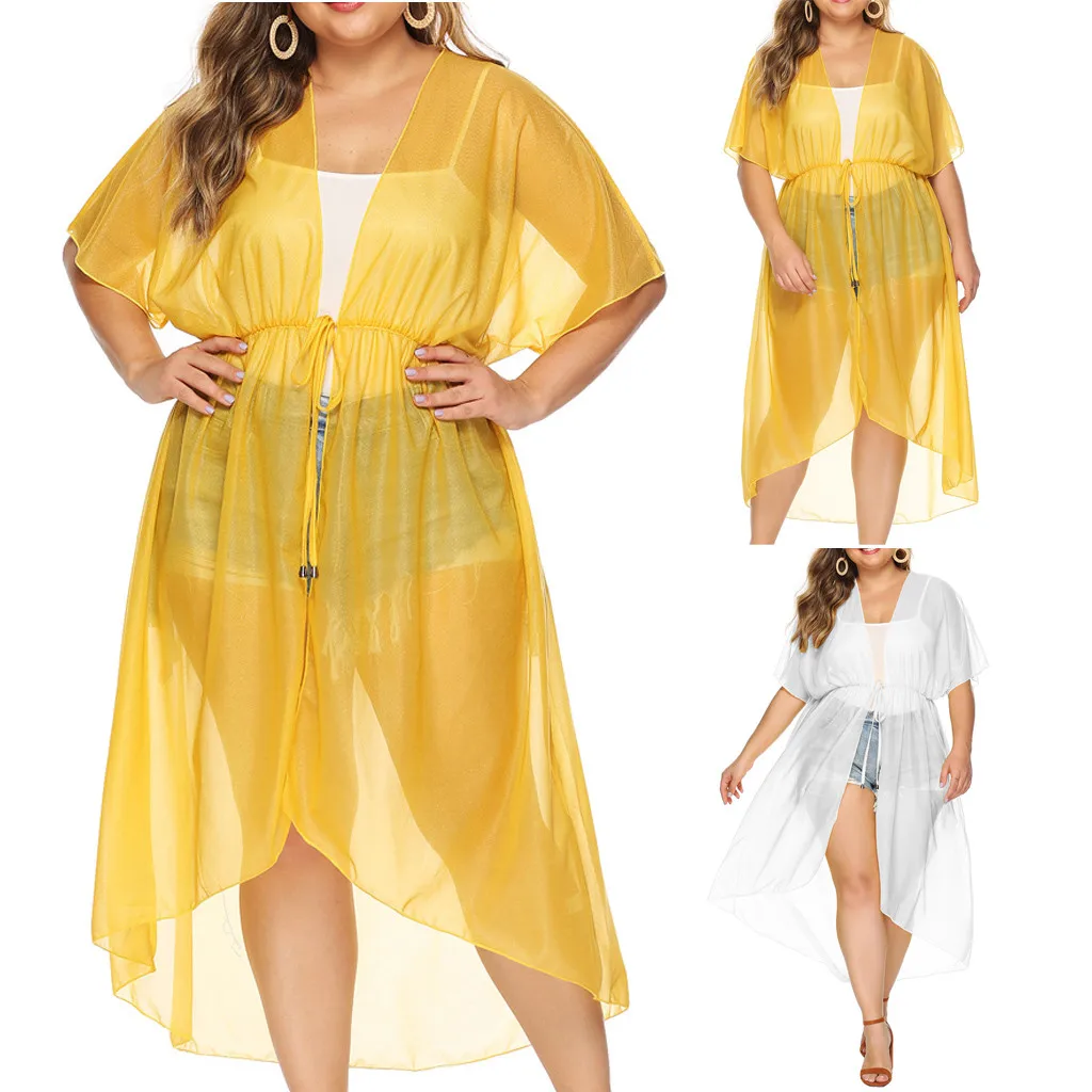 Женская шифоновая блузка с коротким рукавом разных цветов|Пляжная одежда| |