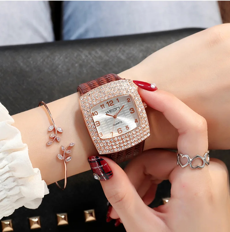 Люксовый бренд женские кварцевые часы браслет Мода Женская одежда ремень