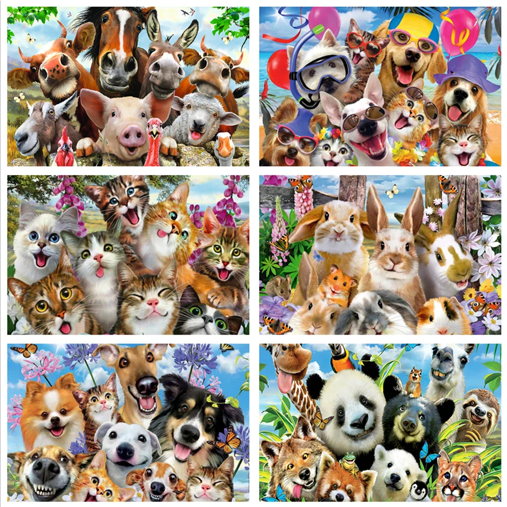 DIY Алмазная картина 5D полностью квадратная/круглая дрель животные Кошка Собака