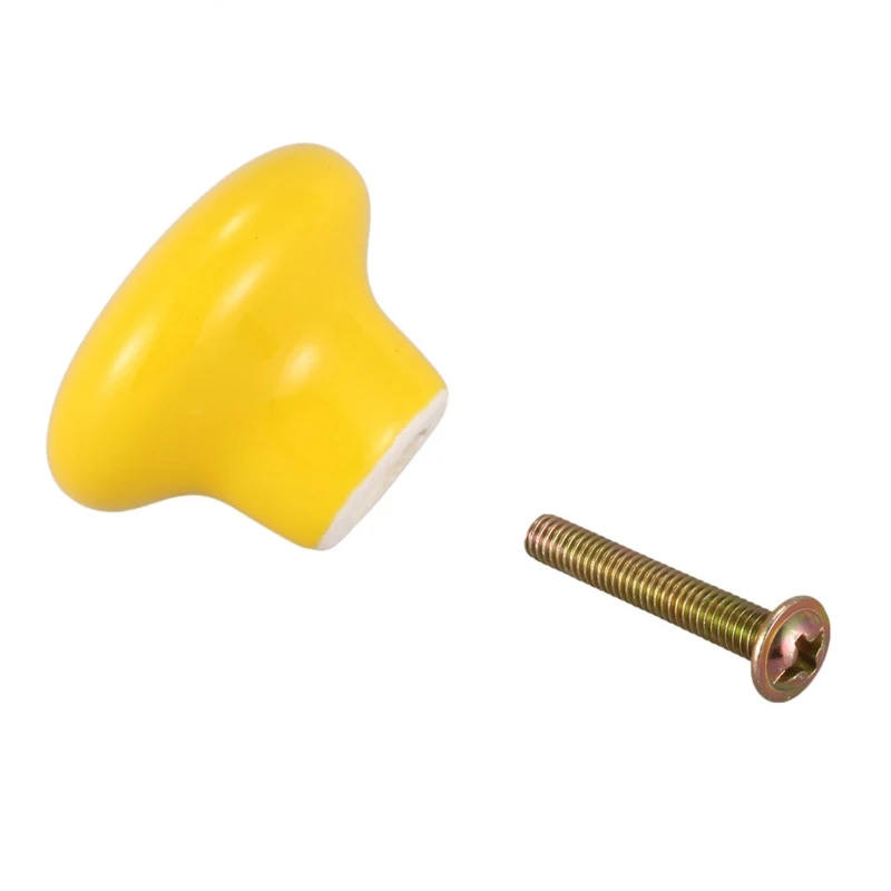 1 шт. керамические дверные круглые рукоятки кухонный шкаф Гардероб Ручки желтые