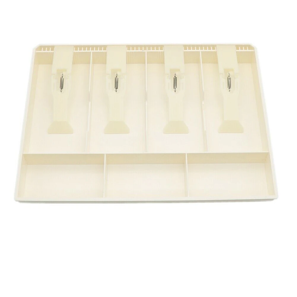 4 Grid Hotel Cashier Box Cash Register Tray Supermarket ABS Storage Shop Coin Drawer Money With Clip Replacement |