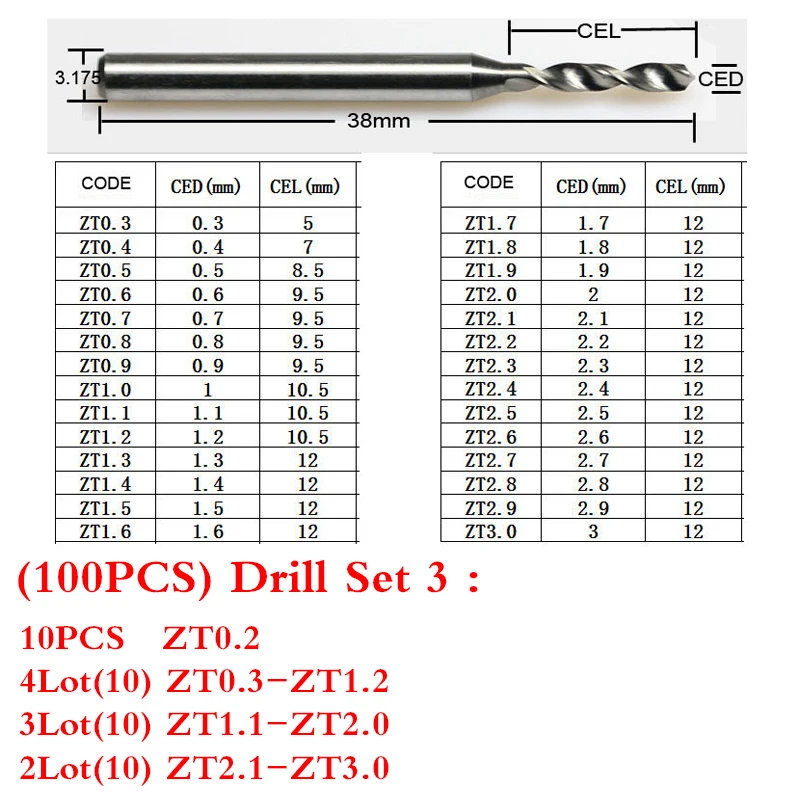 100 шт./компл. 1 Флейта 2 флейты sprial прямой фреза фрезы V Форма гравировальные биты PCB