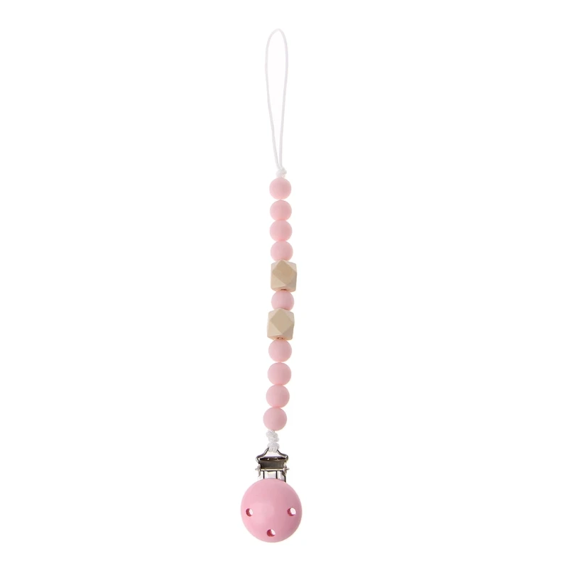 

Baby Infant Toddler Dummy Pacifier Wooden Soother Nipple Clip Chain Holder Strap