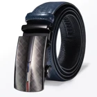 Мужские свадебные синие кожаные ремни Hi-Tie для брюк Мужской гладкий ремень с автоматической пряжкой подарок высокого качества Роскошный ремень