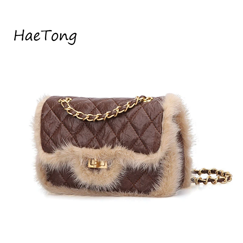 Женские сумки из искусственного меха 2019 брендовые дизайнерские клетчатые