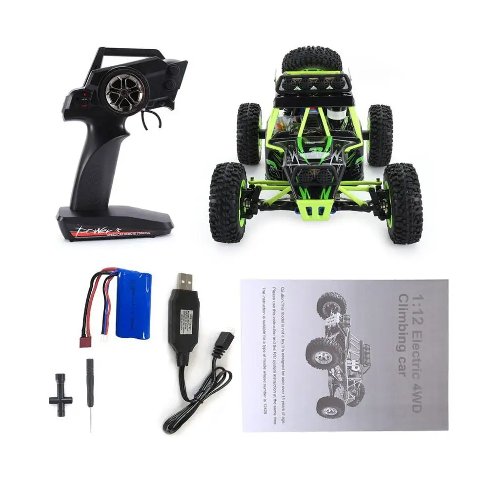 USB plug 1 Battery Оригинальные игрушки Wltoys 12428 RC скалолазание игрушки 1/12 Масштаб 2,4 г 4WD автомобиль с дистанционным управлением 50 км/ч высокая скорость RC автомобиль внедорожник подарок - Цвет: USB plug 1 Battery