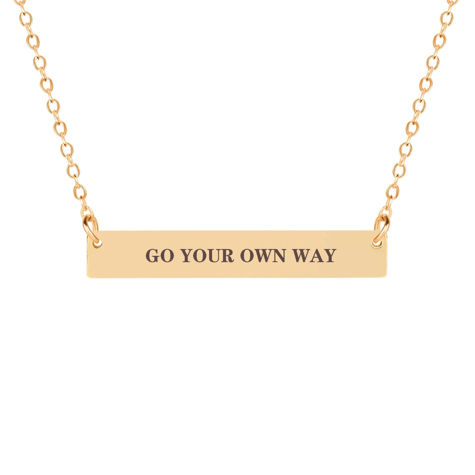 GO свой собственный путь Мода Письмо Резные горизонтальные ожерелье кулон