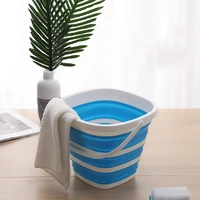 folding silica gel fishing bucket car bucket outdoor fishing supplies square 10l bathroom kitchen camping promotion