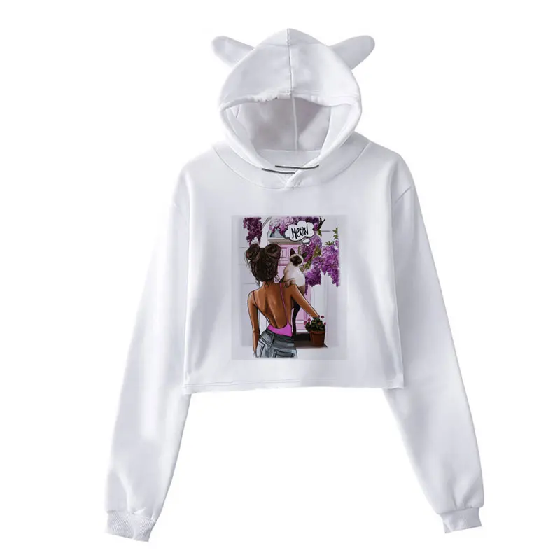 Милые длинные толстовки свитшот уличная одежда в стиле харадзюку кроп-топ