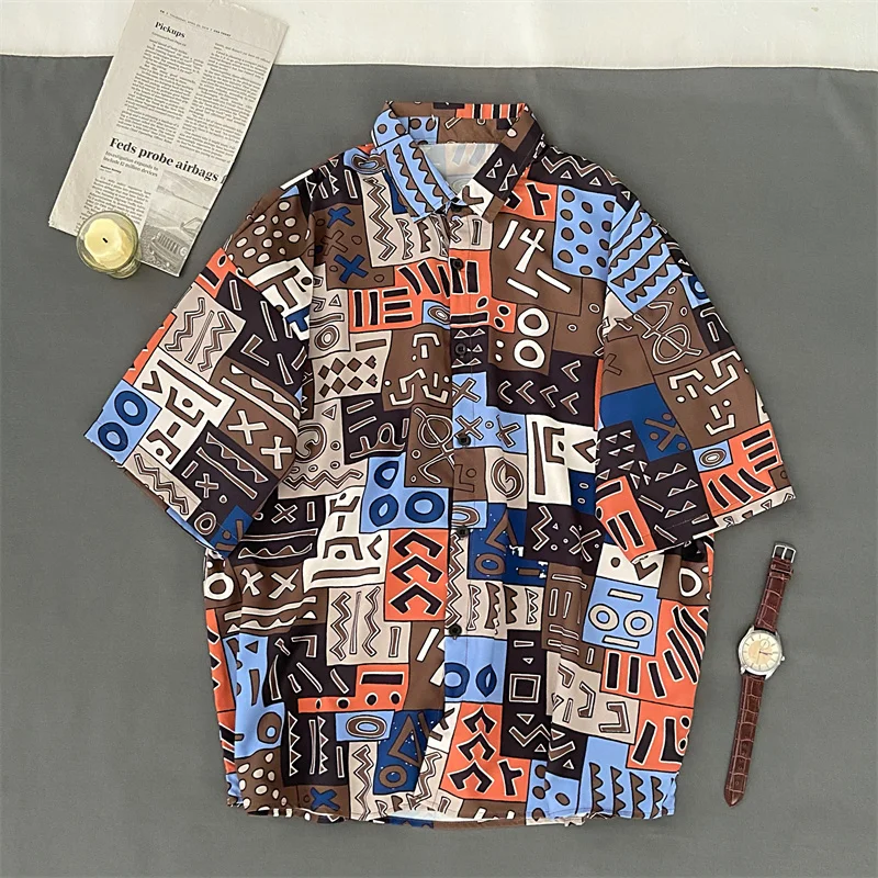 

EBAIHUI Oversize Harajuku Blouses Women/Man Letter Printing Shirts High Streetwear 2021 Summer Tops Loose Short Sleeve Blusas